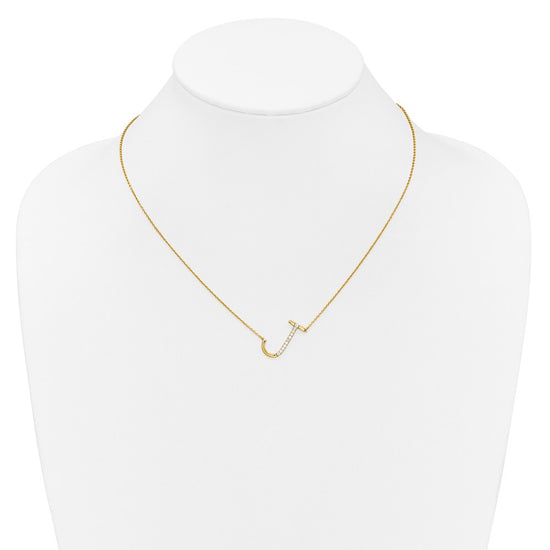 Sideways Diamond Initial Necklaces