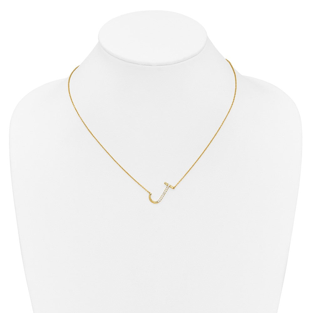Sideways Diamond Initial Necklaces