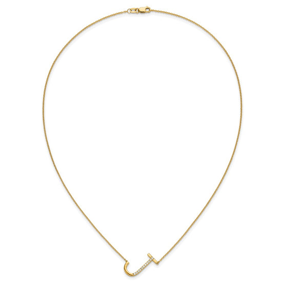 Sideways Diamond Initial Necklaces