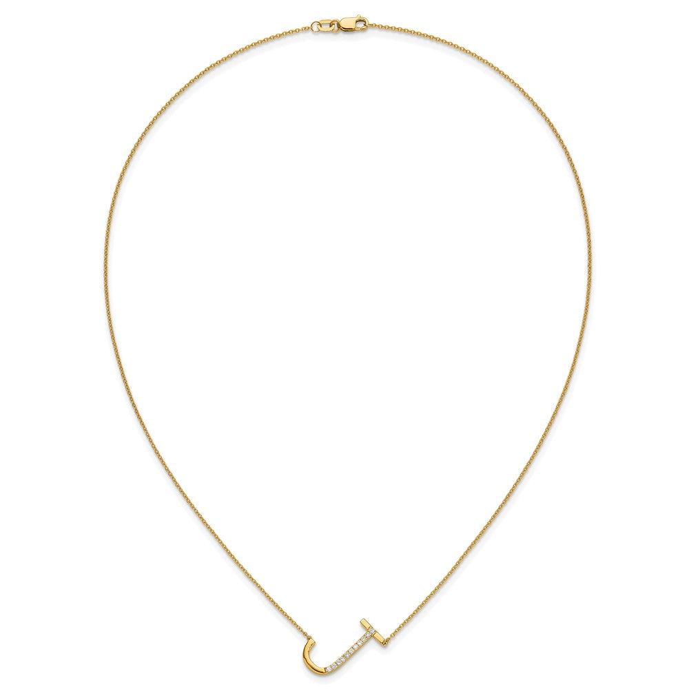Sideways Diamond Initial Necklaces