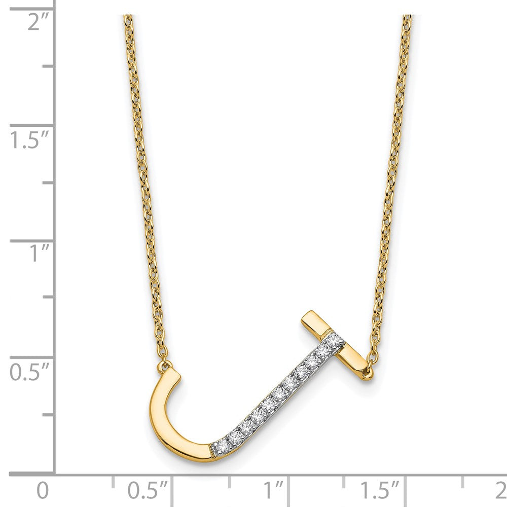 Sideways Diamond Initial Necklaces