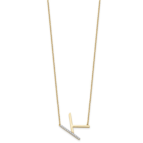 Sideways Diamond Initial Necklaces