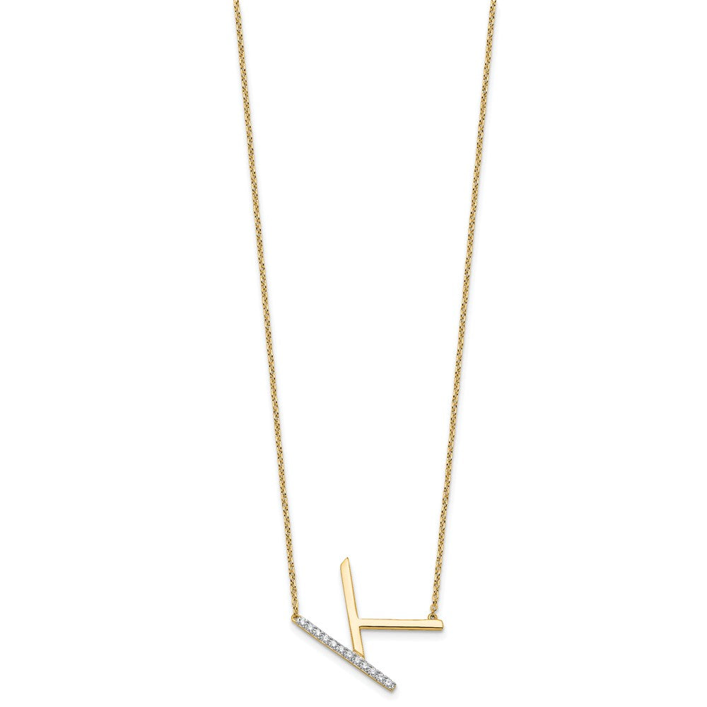 Sideways Diamond Initial Necklaces