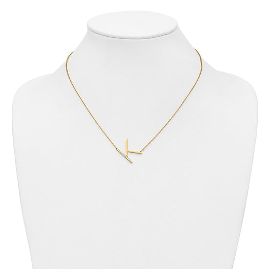 Sideways Diamond Initial Necklaces