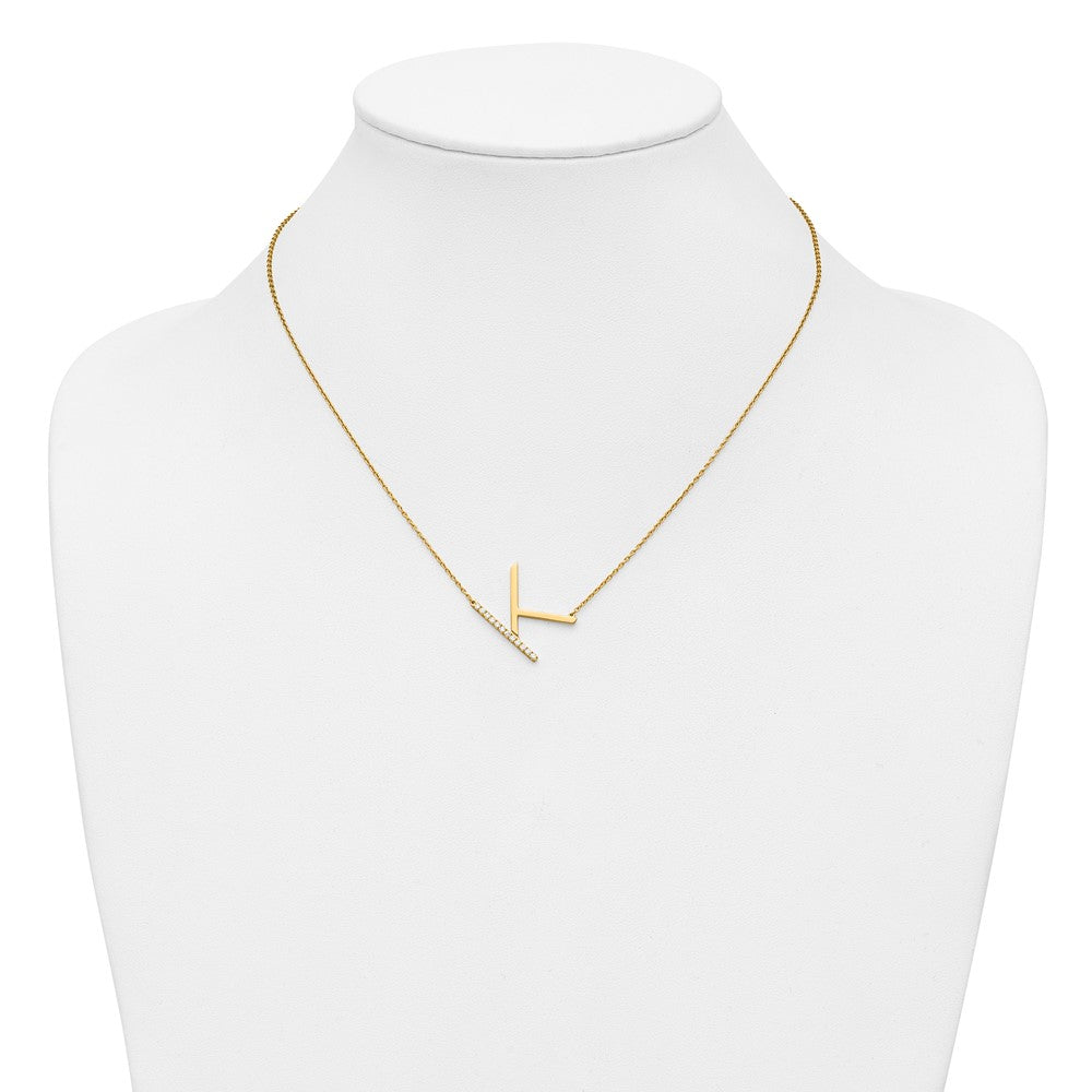 Sideways Diamond Initial Necklaces