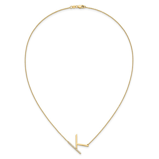 Sideways Diamond Initial Necklaces