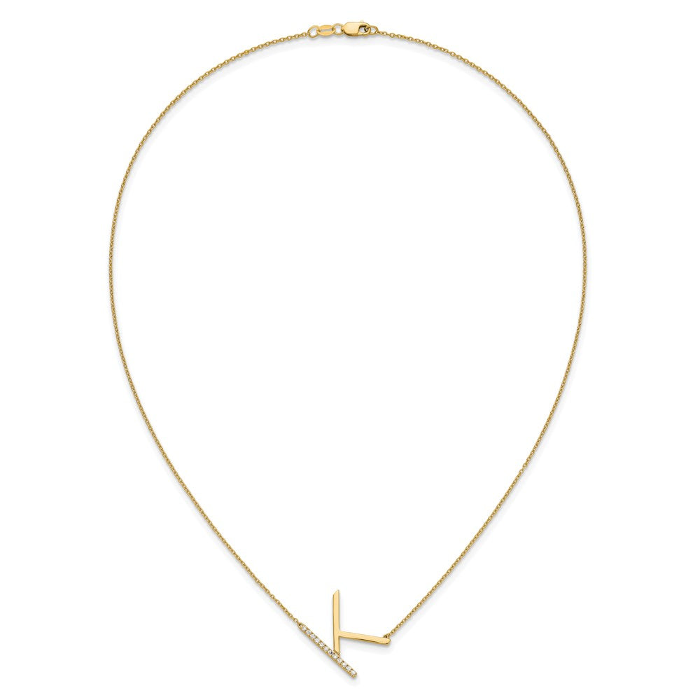 Sideways Diamond Initial Necklaces