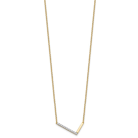 Sideways Diamond Initial Necklaces