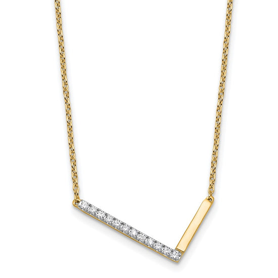 Sideways Diamond Initial Necklaces