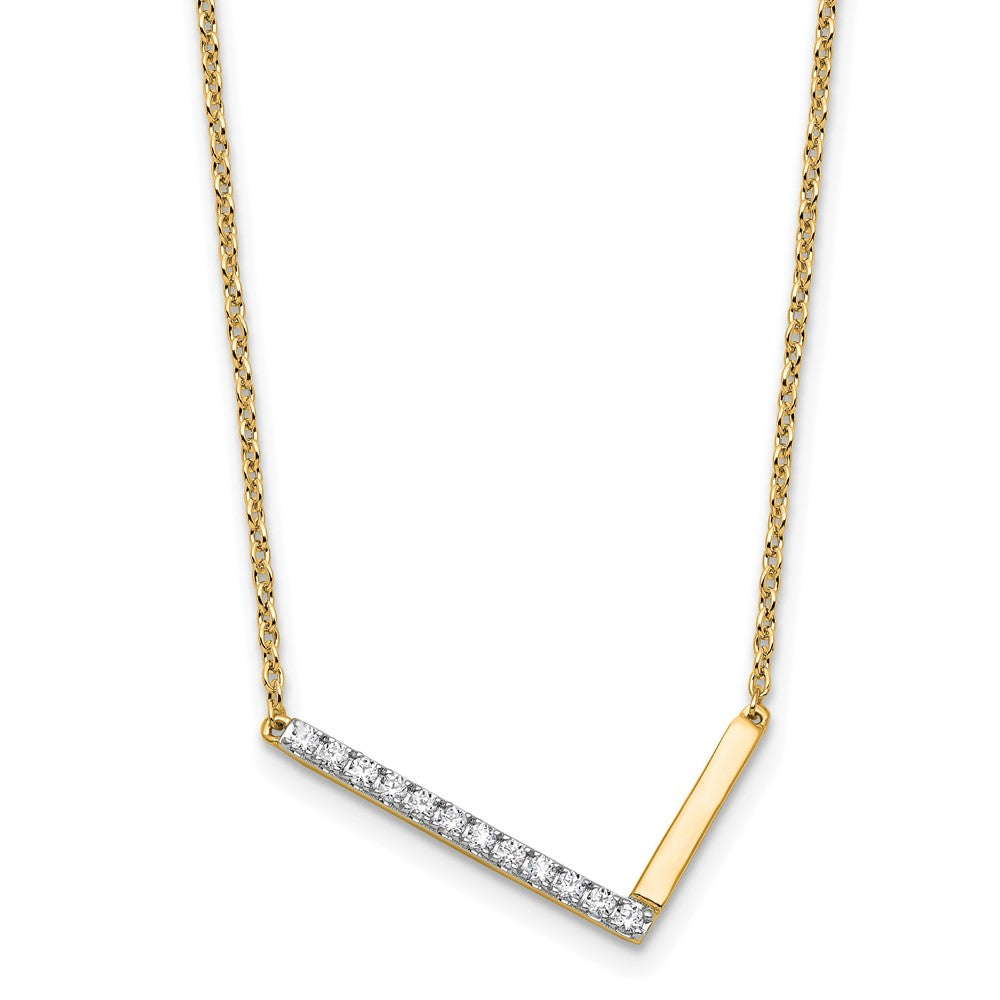 Sideways Diamond Initial Necklaces