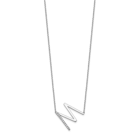 Sideways Diamond Initial Necklaces