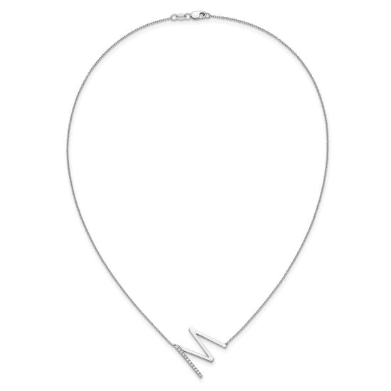 Sideways Diamond Initial Necklaces