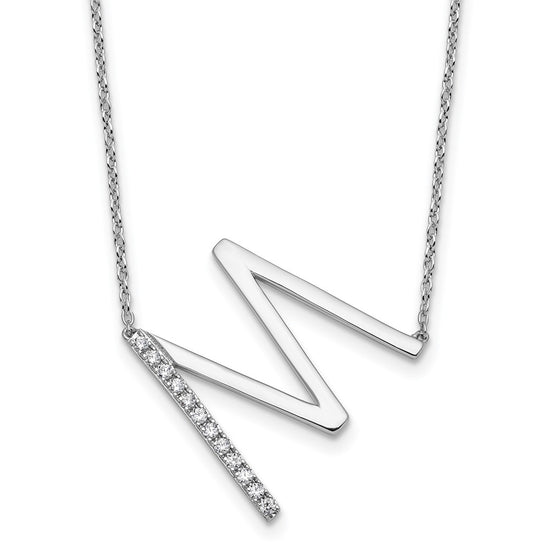 Sideways Diamond Initial Necklaces