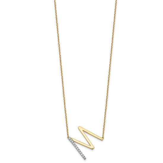 Sideways Diamond Initial Necklaces