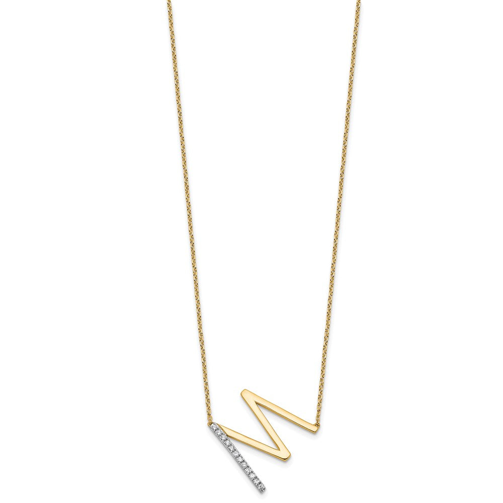 Sideways Diamond Initial Necklaces