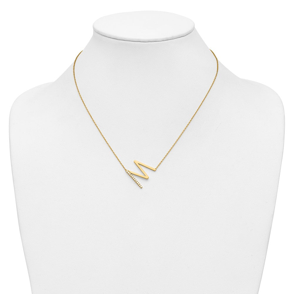 Sideways Diamond Initial Necklaces