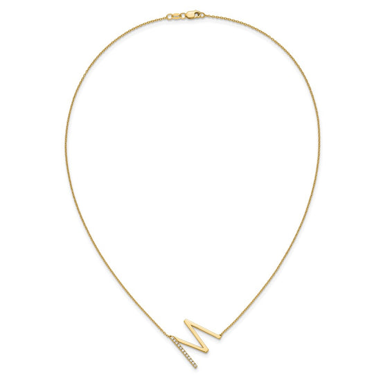Sideways Diamond Initial Necklaces