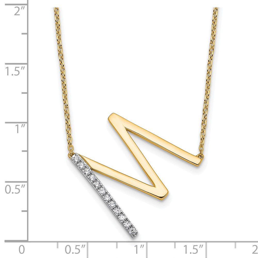 Sideways Diamond Initial Necklaces