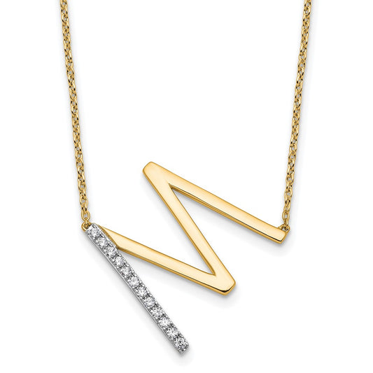 Sideways Diamond Initial Necklaces