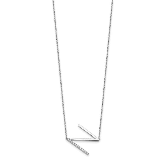 Sideways Diamond Initial Necklaces