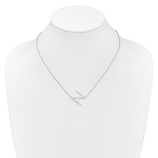 Sideways Diamond Initial Necklaces