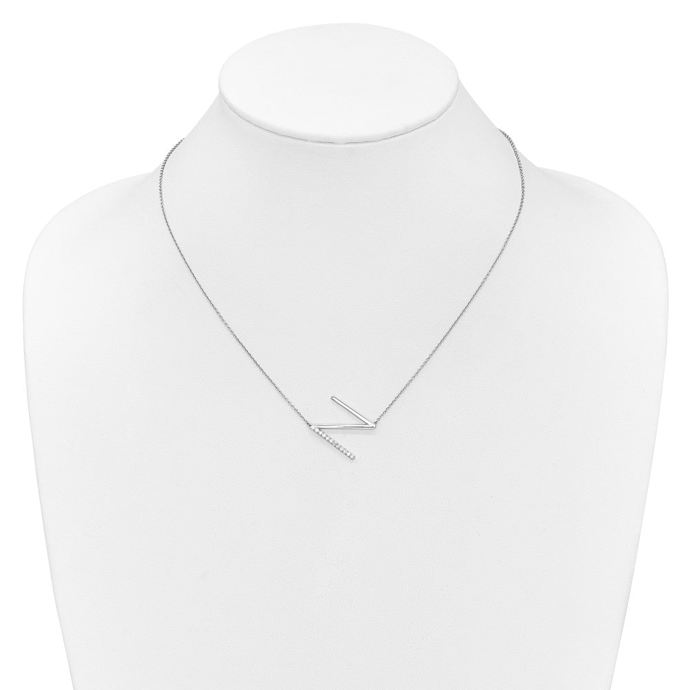 Sideways Diamond Initial Necklaces