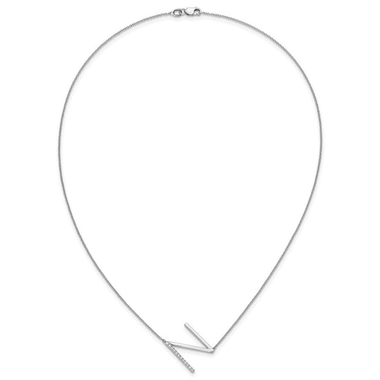 Sideways Diamond Initial Necklaces