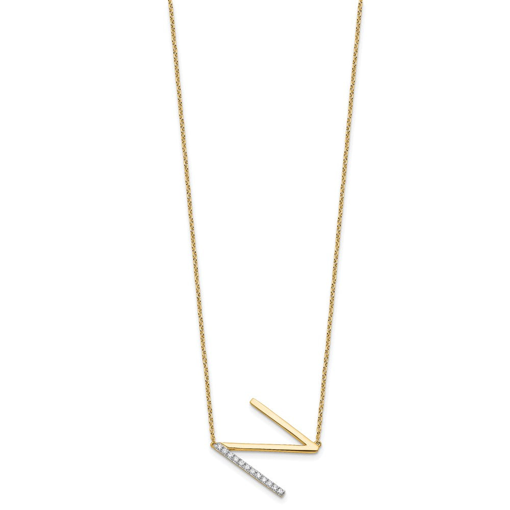 Sideways Diamond Initial Necklaces