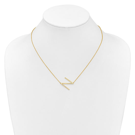 Sideways Diamond Initial Necklaces