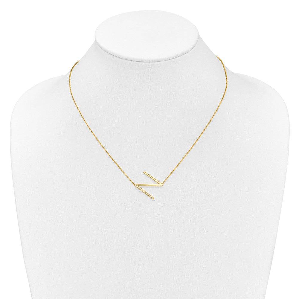 Sideways Diamond Initial Necklaces