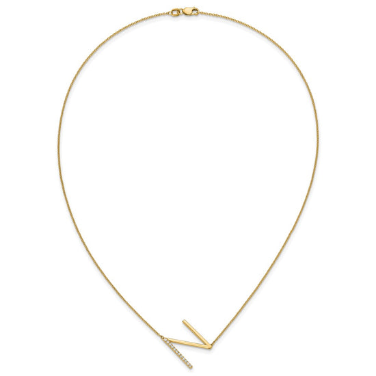 Sideways Diamond Initial Necklaces
