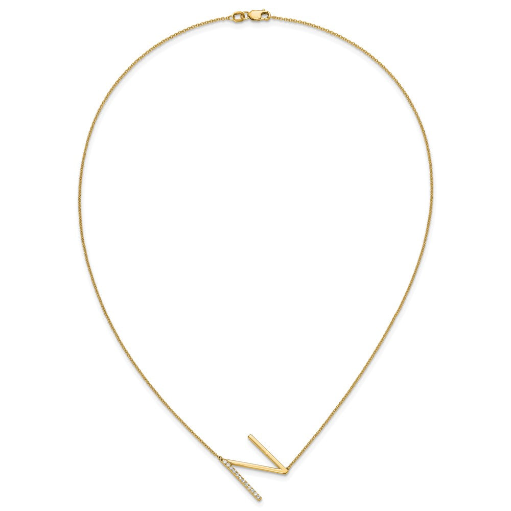 Sideways Diamond Initial Necklaces