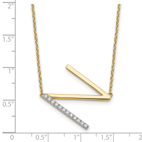 Sideways Diamond Initial Necklaces
