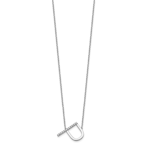 Sideways Diamond Initial Necklaces