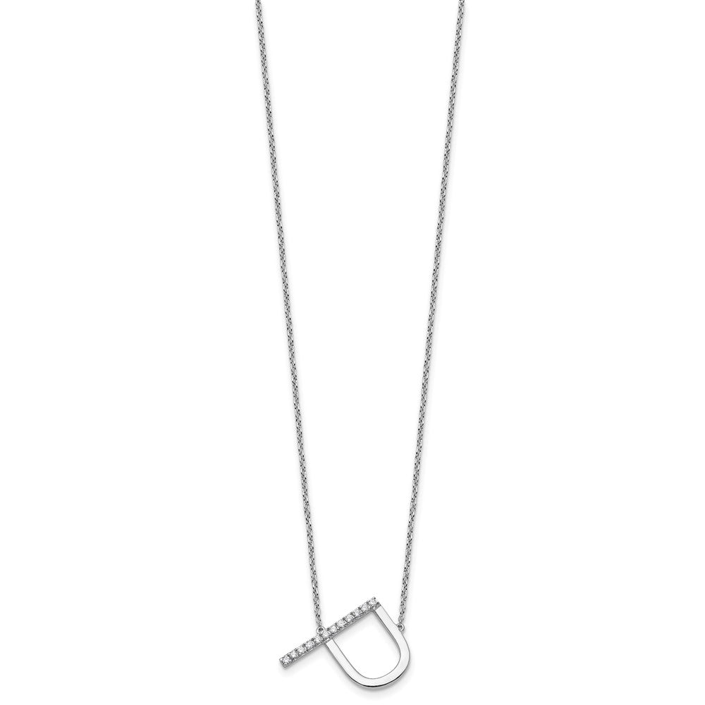 Sideways Diamond Initial Necklaces