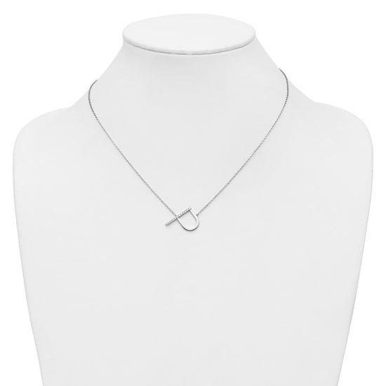 Sideways Diamond Initial Necklaces