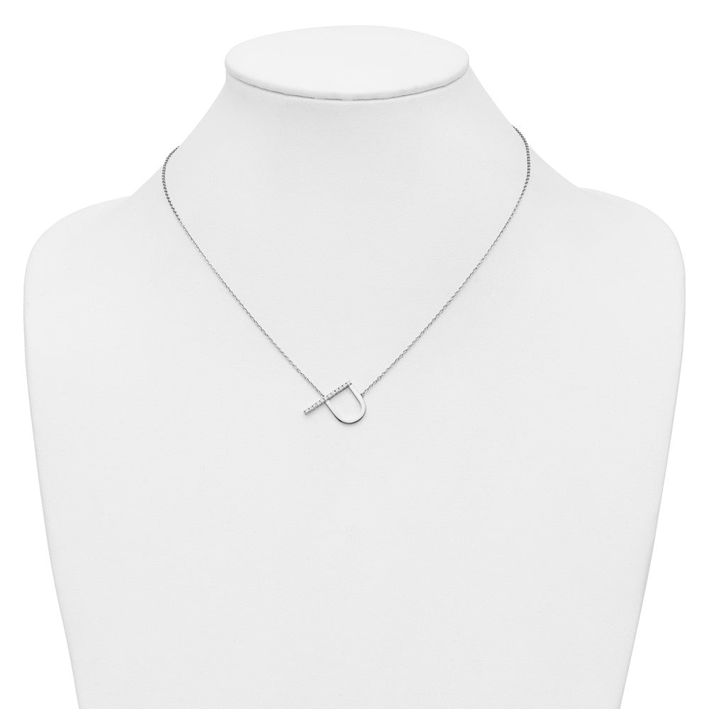 Sideways Diamond Initial Necklaces