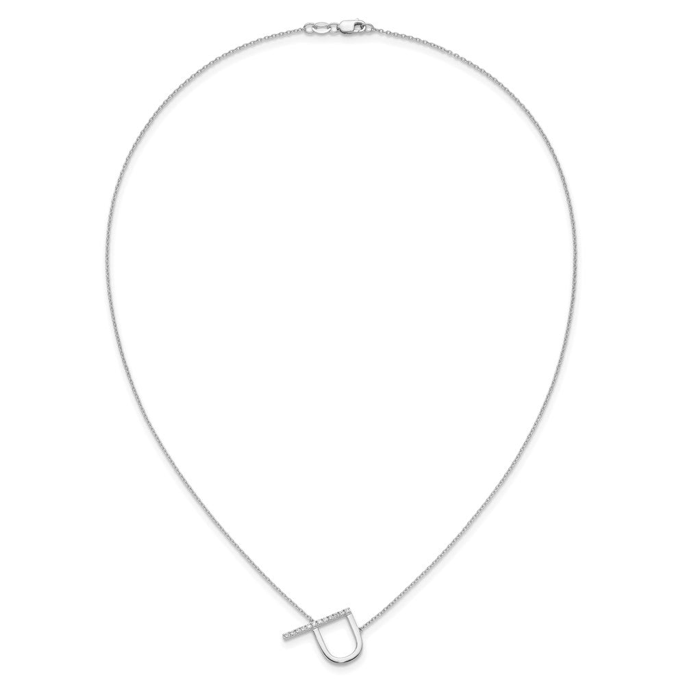 Sideways Diamond Initial Necklaces