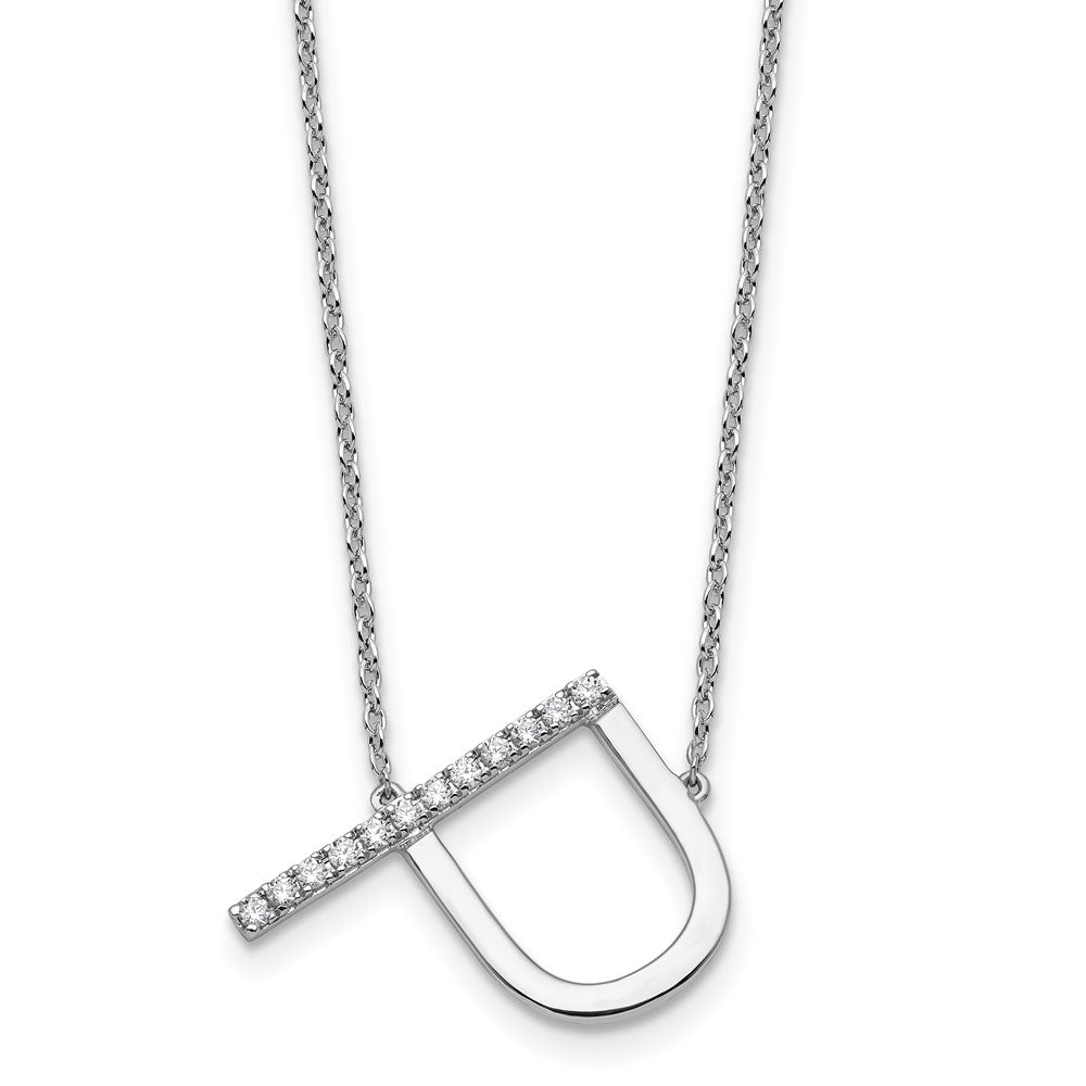Sideways Diamond Initial Necklaces