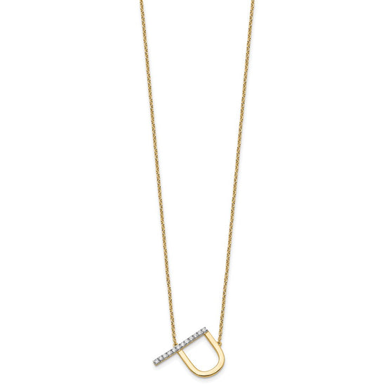 Sideways Diamond Initial Necklaces