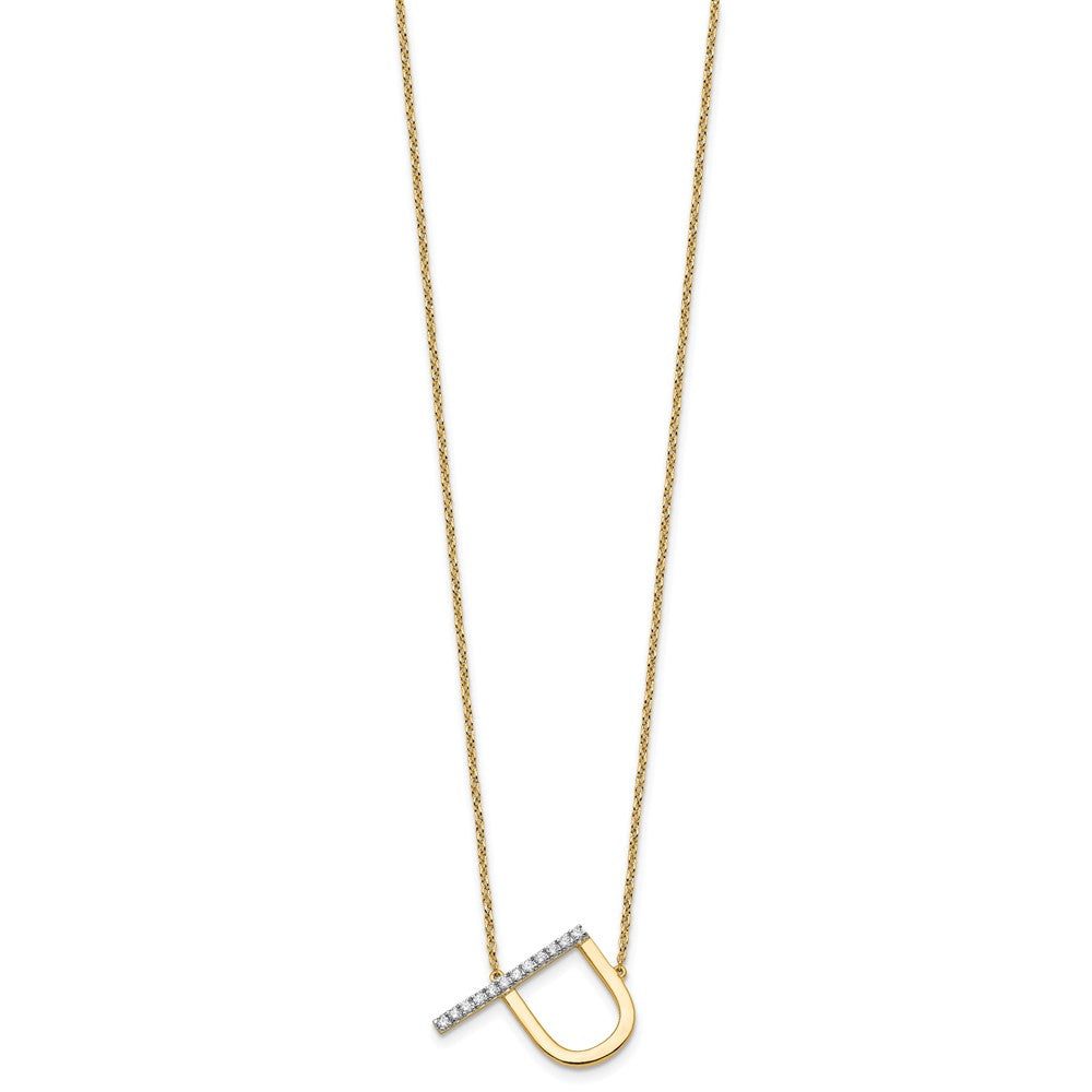 Sideways Diamond Initial Necklaces