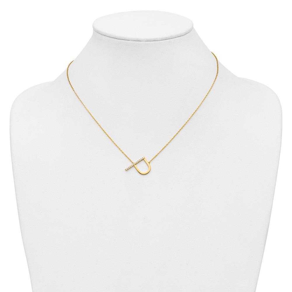 Sideways Diamond Initial Necklaces