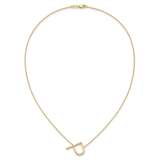 Sideways Diamond Initial Necklaces