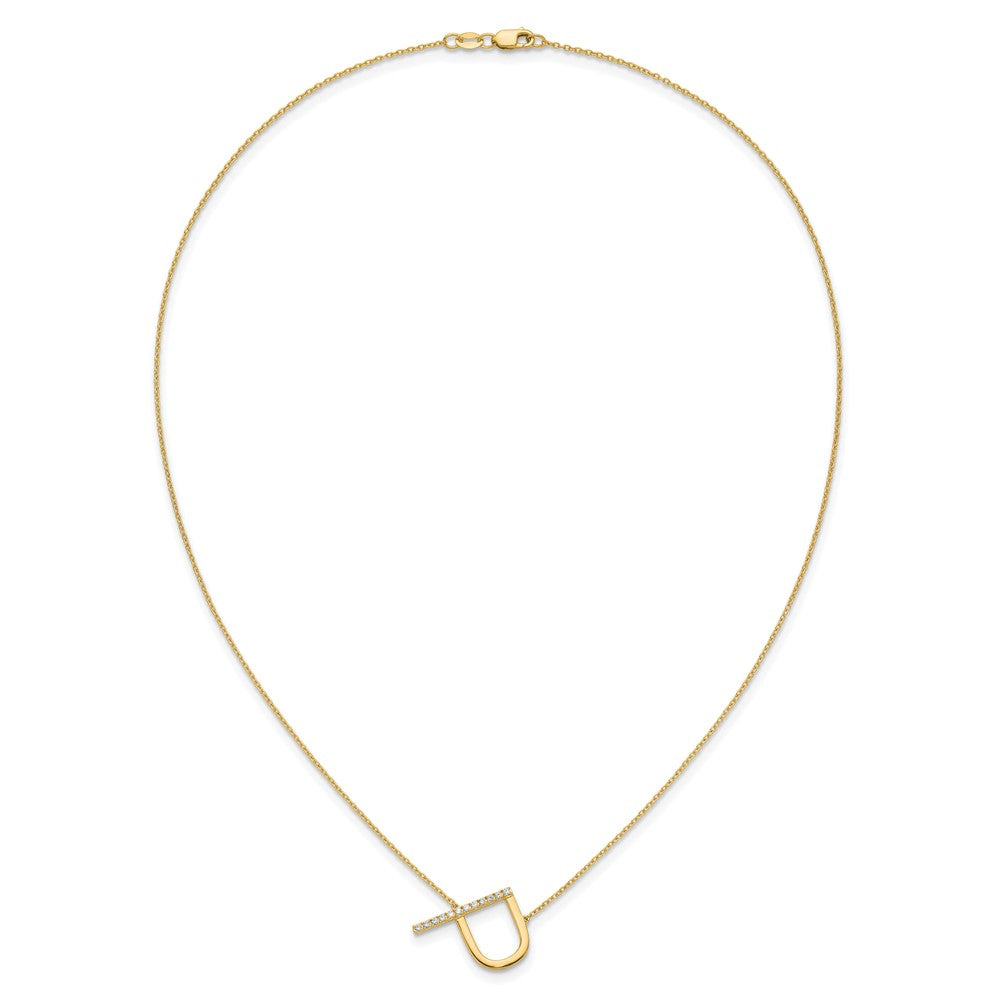 Sideways Diamond Initial Necklaces