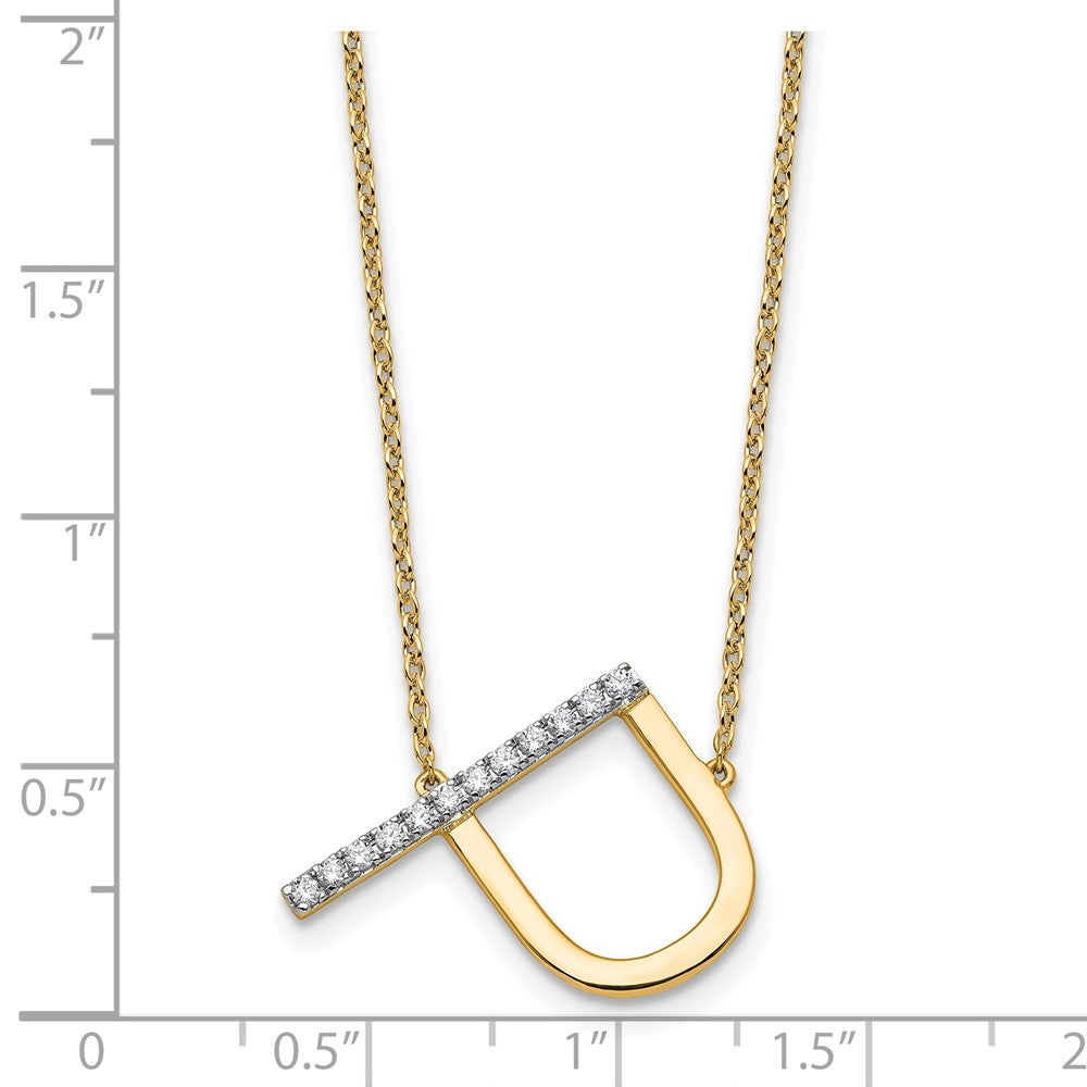 Sideways Diamond Initial Necklaces