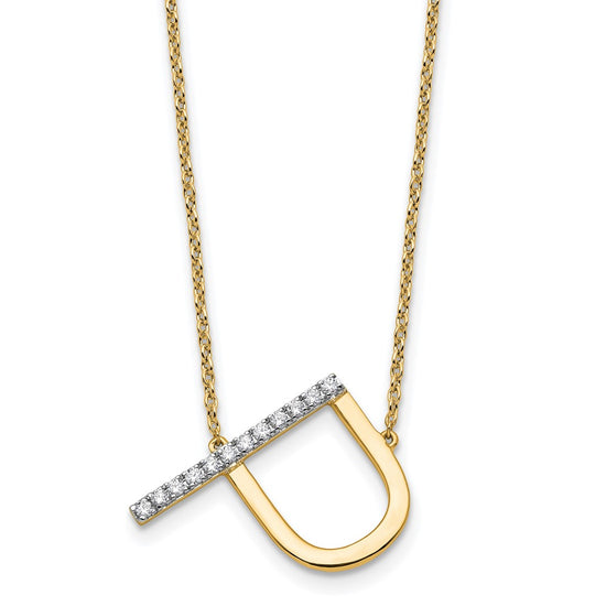 Sideways Diamond Initial Necklaces