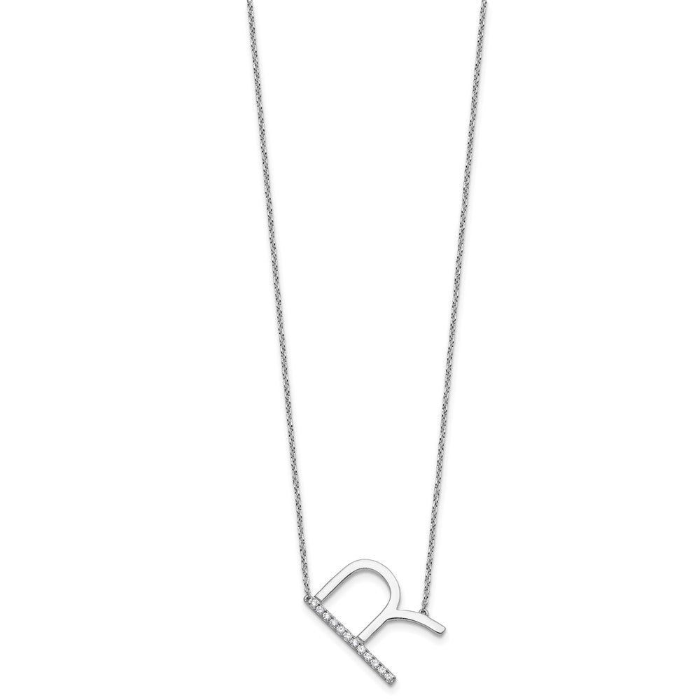 Sideways Diamond Initial Necklaces