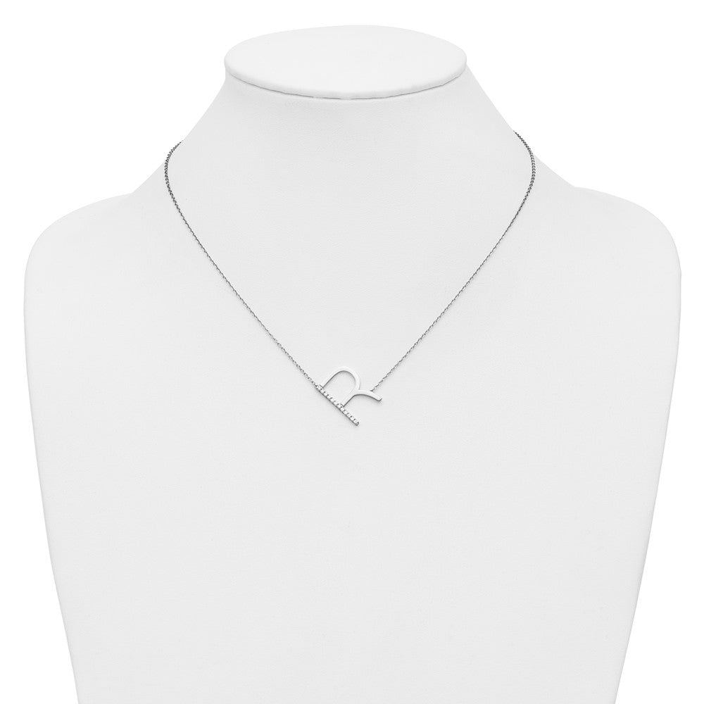 Sideways Diamond Initial Necklaces