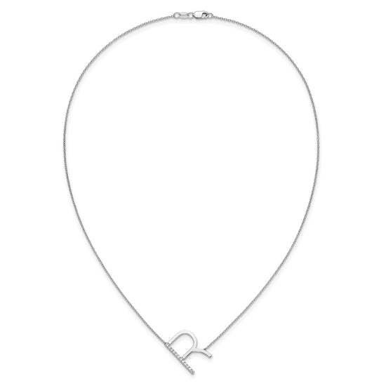 Sideways Diamond Initial Necklaces