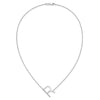 Sideways Diamond Initial Necklaces